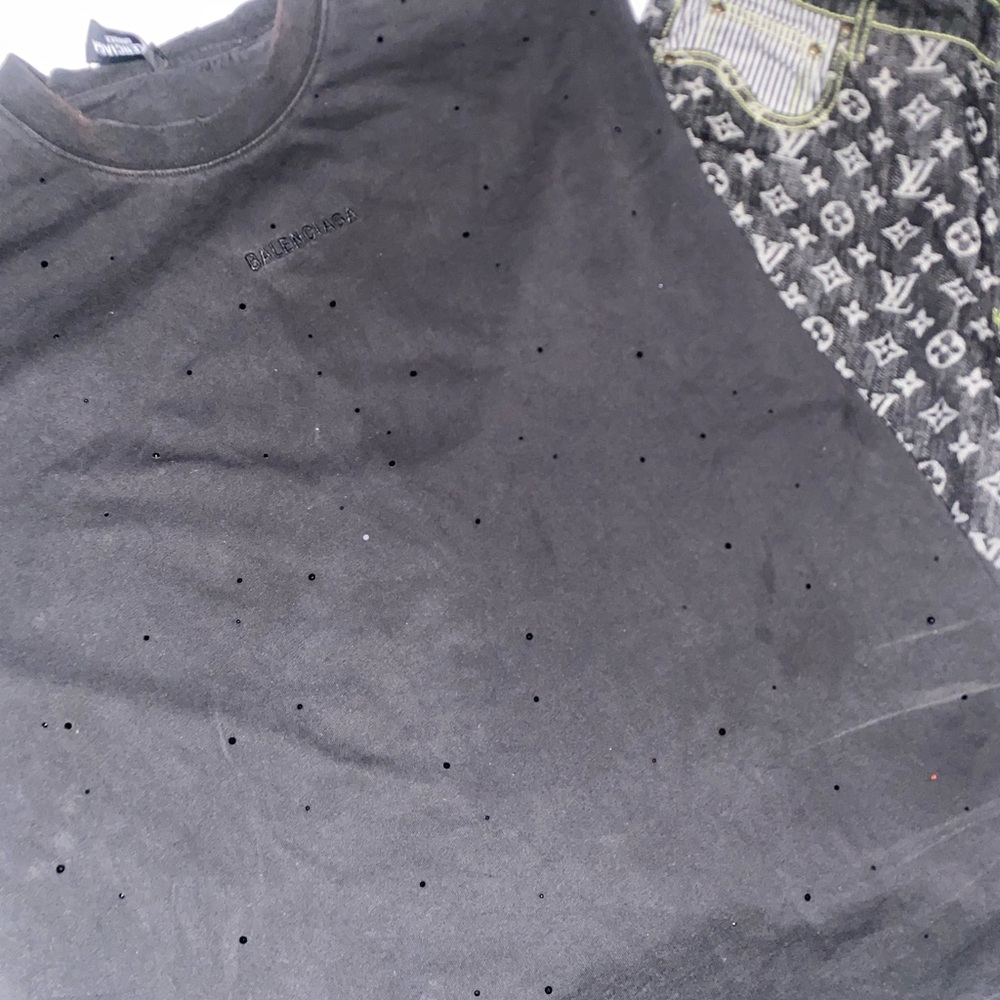 Balenciaga Charcoal Tee with Subtle Logo